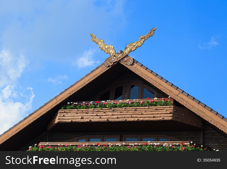 Thai Classical Northern Style Gable, Chaing Rai, Thailand