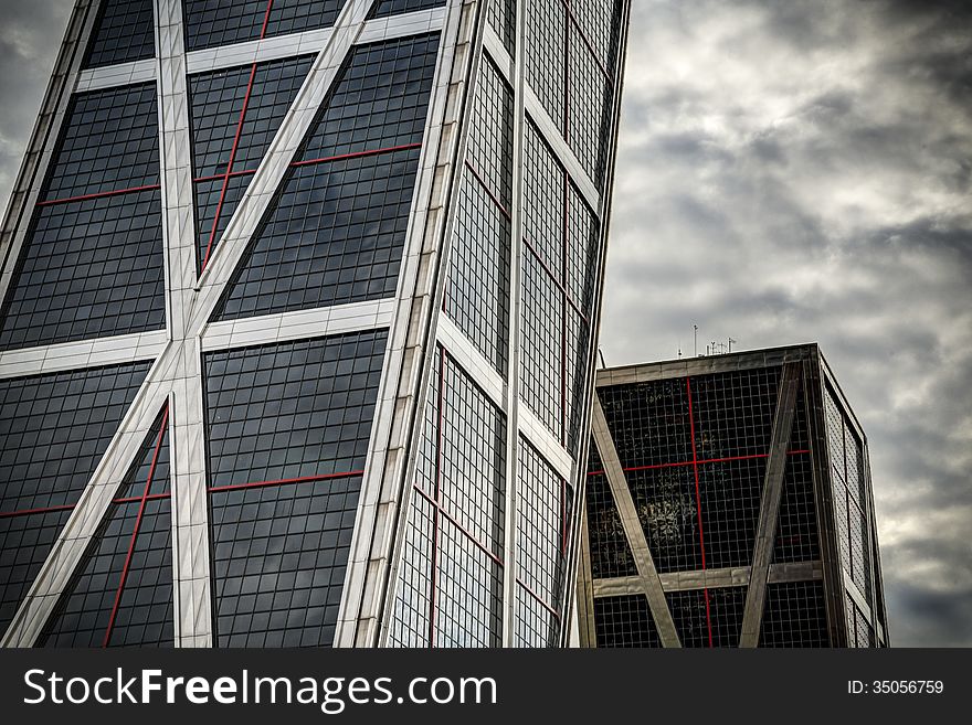 Modern Architecture in Madrid with Cloudy sky. Modern Architecture in Madrid with Cloudy sky