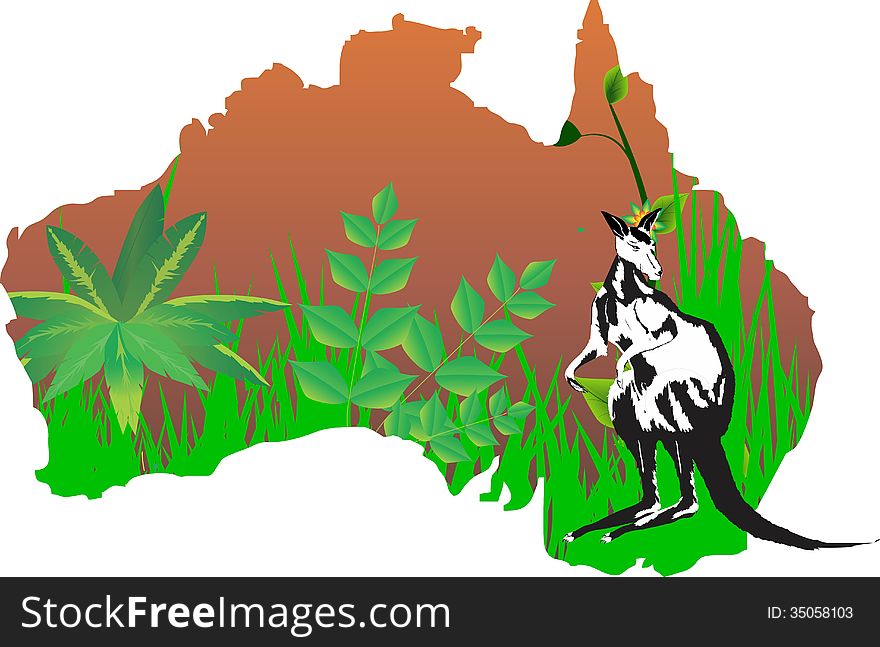 Illustration of continent australia