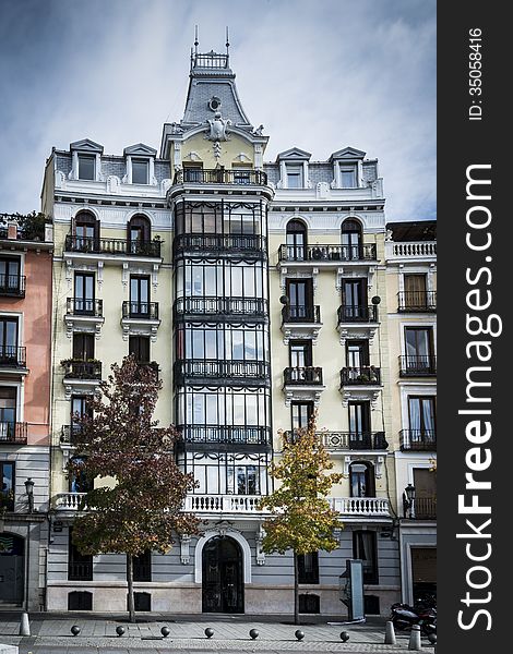 A vision of the buildings of Madrid city. A vision of the buildings of Madrid city