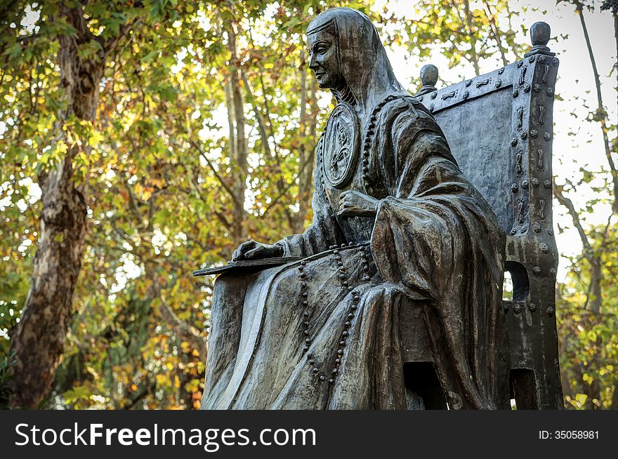 Statue of the nun and writer of Mexico sor Juana Ines de la Cruz.