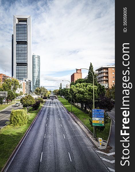 A vision of the buildings of Madrid city