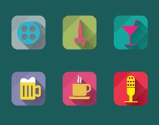 Vector Flat Web Icons Set. Royalty Free Stock Photos