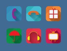 Vector Flat Entertainment Icons Set. Stock Photography Vector Flat Entertainment Icons Set. Stock Photography