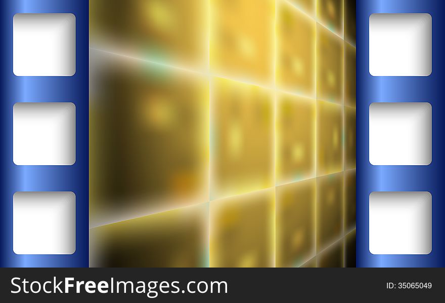 Vector abstract background with six blue text box