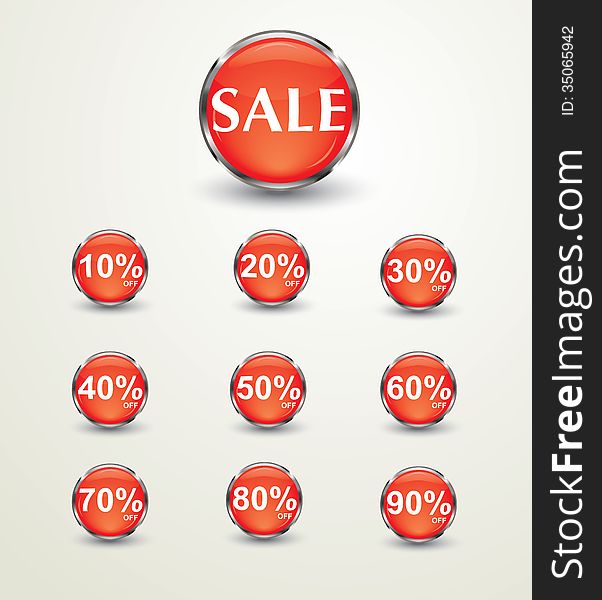 Sale discount purchase glossy Icons. Sale discount purchase glossy Icons