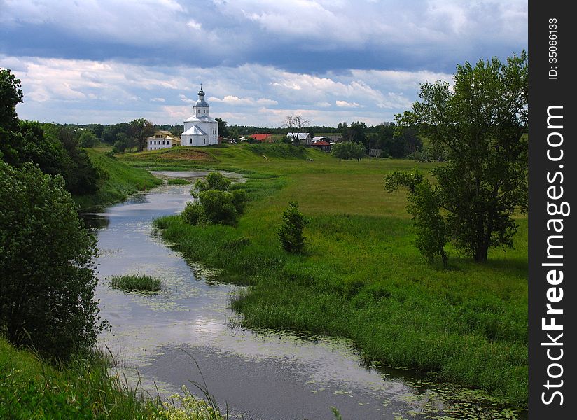 A small Church by the River in Suzdal, Russia