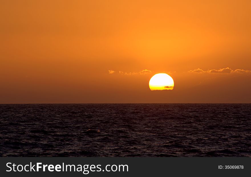 Sunset At Atlantic Ocean