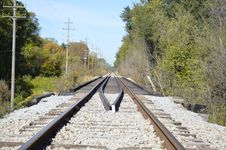Railroad Tracks In The Country Stock Photography
