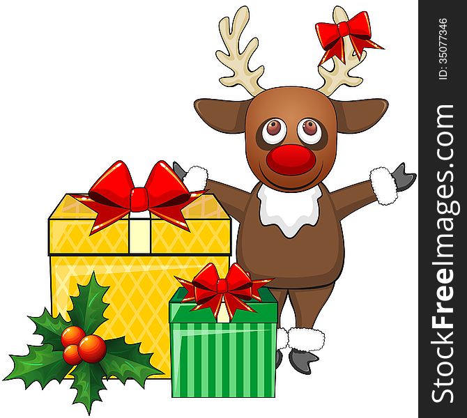 Deer and Christmas gifts