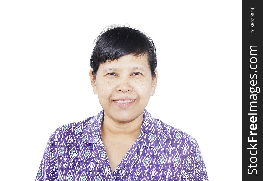 Senior asian woman smiling on white background. Senior asian woman smiling on white background