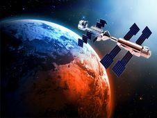 Satellite In Space Stock Image
