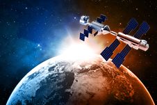 Satellite In Space Royalty Free Stock Photography