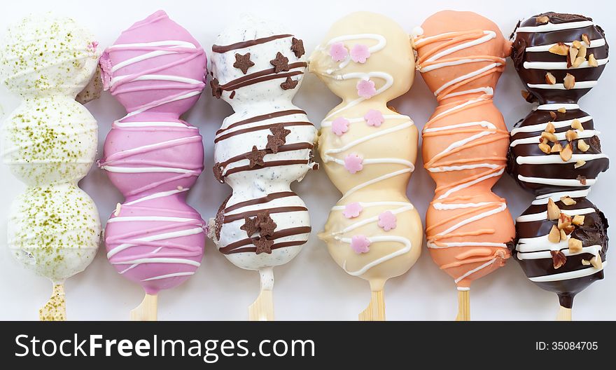 Multicolor bakery ball on stick