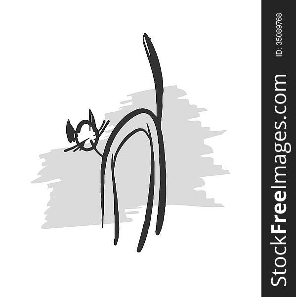 Black Cat Cartoon Vector Illustration. eps8. Black Cat Cartoon Vector Illustration. eps8