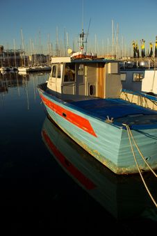 Fishermans Boat In The Harbour Of Trieste Stock Photography