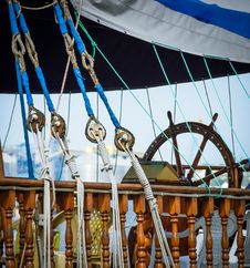 Skipper Wheel On Sailboard Stock Photography Skipper Wheel On Sailboard Stock Photography