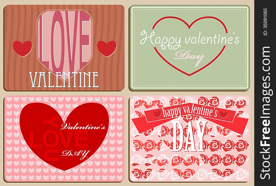 Illustration happy valentines day greeting card background