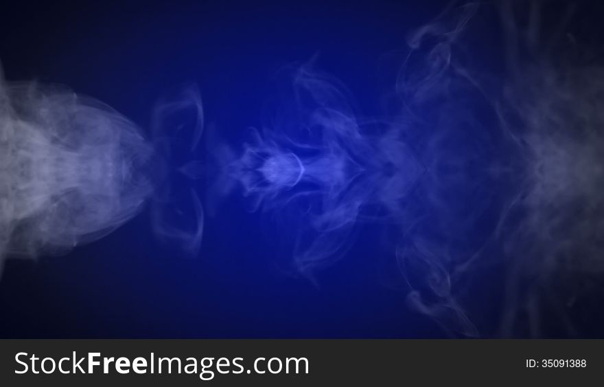 Abstract blue smoke on black background and abstract fire lines. Slow motion. Abstract blue smoke on black background and abstract fire lines. Slow motion