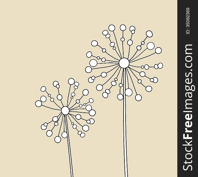 Floral Elements for design, dandelions. EPS10 Vector illustration. Floral Elements for design, dandelions. EPS10 Vector illustration