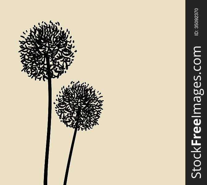 Floral Elements for design, dandelions. EPS10 Vector illustration. Floral Elements for design, dandelions. EPS10 Vector illustration