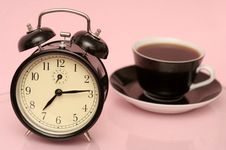 The Black Alarm Clock Royalty Free Stock Photo The Black Alarm Clock Royalty Free Stock Photo
