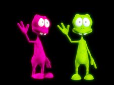 Two Alien S Waving 2 Royalty Free Stock Image Two Alien S Waving 2 Royalty Free Stock Image