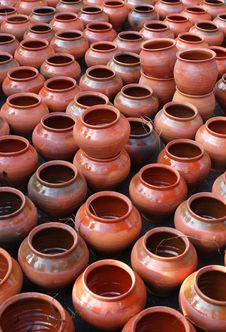 Brown Clay Pots Royalty Free Stock Photo Brown Clay Pots Royalty Free Stock Photo