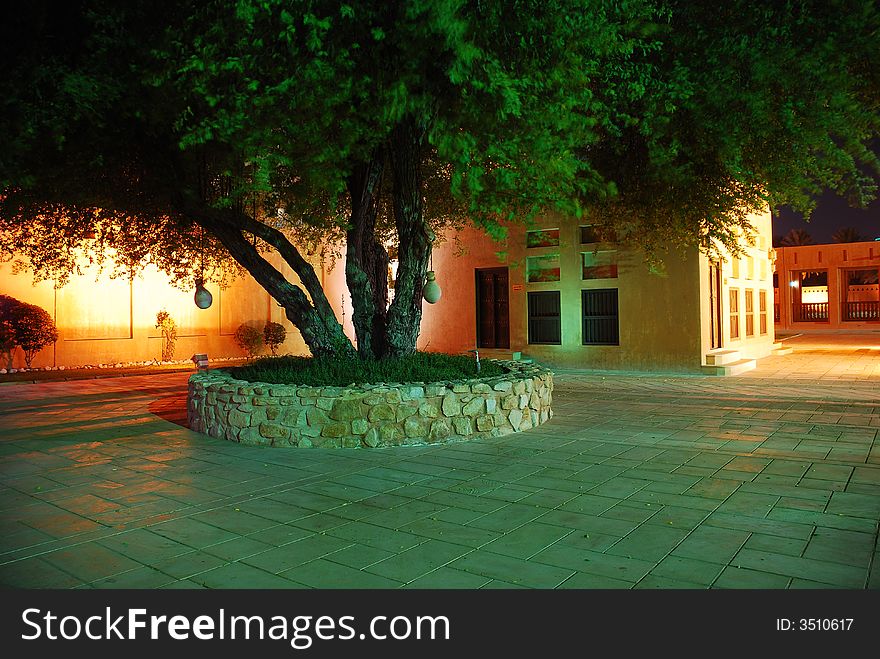 A Square At Al Ain City At Night