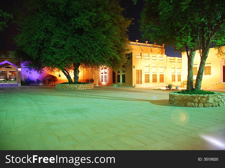 A Square At Al Ain City At Night