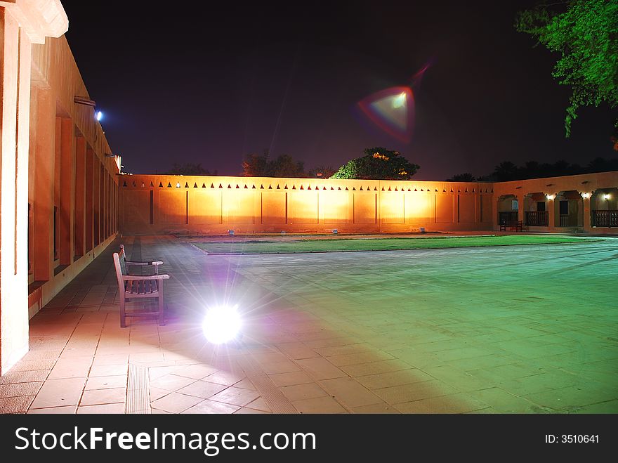 A Square At Al Ain City At Night