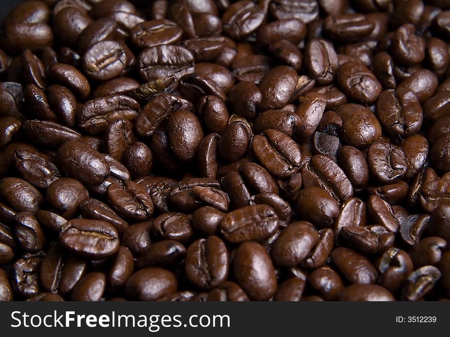 Close up of coffee beans suitable for background