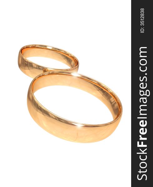 Wedding gold rings isolated on white #3. Wedding gold rings isolated on white #3