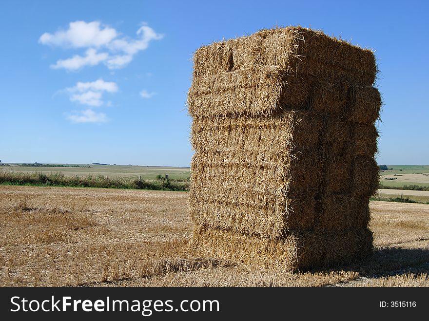 Haystack leaning in a field. Haystack leaning in a field
