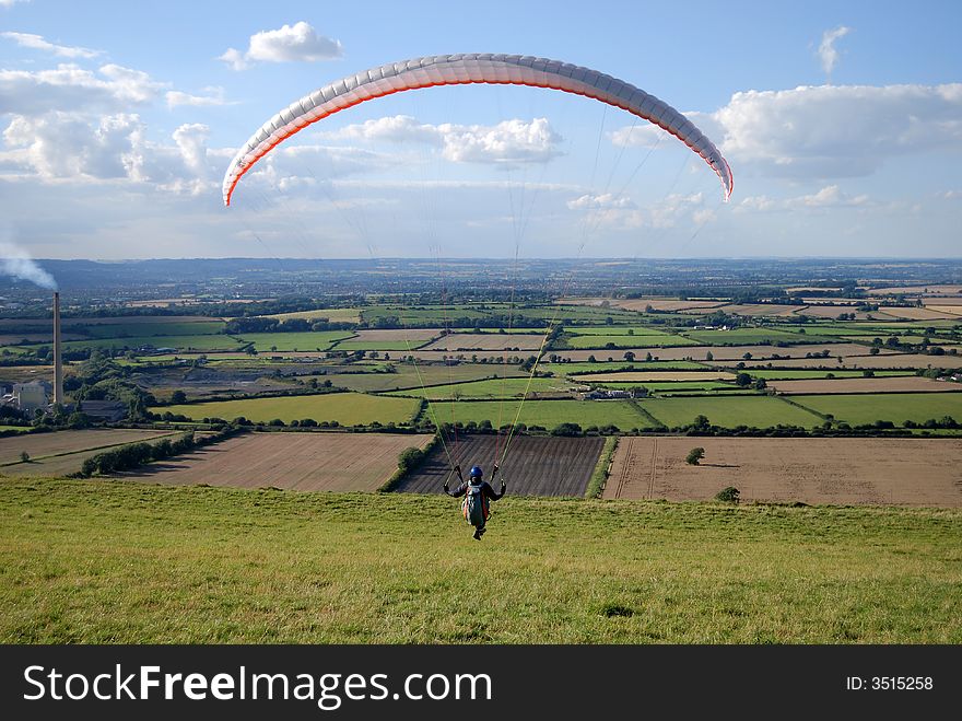 Para glider taking off