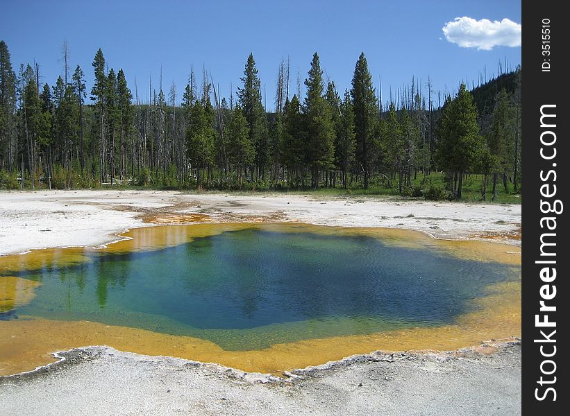 The Picture of Emerald Pool was taken in Yellowstone National Park.