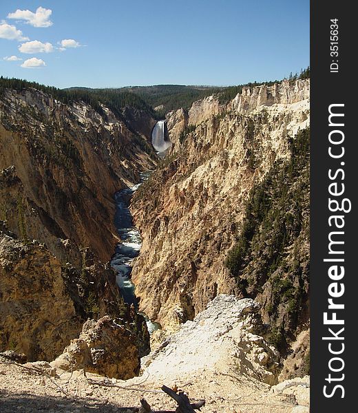 Lower Yellowstone Falls from Artist Point in Yellowstone National Park.