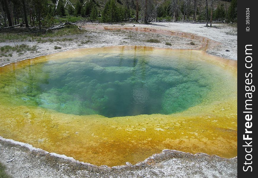 The Picture of Morning Glory Pool was taken in Yellowstone National Park.