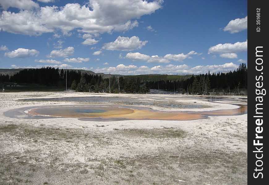 The Picture of Chromatic Pool was taken in Yellowstone National Park.