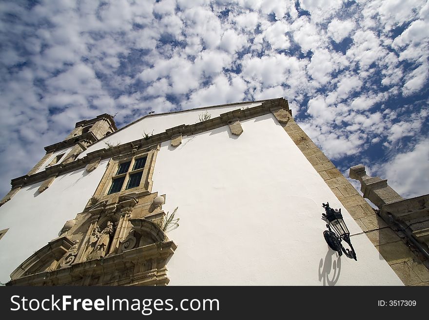 White church and blue sky