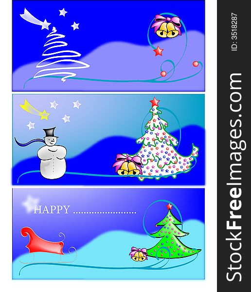 Fantasy Christmas banner decoration, post card. Fantasy Christmas banner decoration, post card