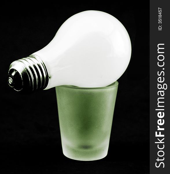 Lightbulb On Shot Glass