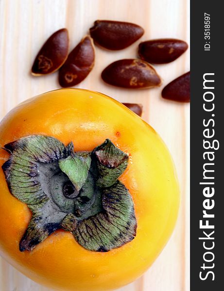 Persimmon Isolated In White Ba