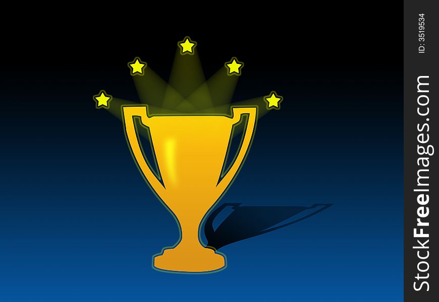 Sport competitions cup illustration, symbol of winner. Sport competitions cup illustration, symbol of winner