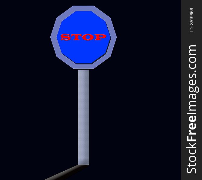 Stop Board And Blue