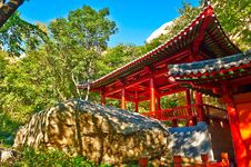 The Pavilion Of The Gallery Valley Of Zu Mountain Stock Photos The Pavilion Of The Gallery Valley Of Zu Mountain Stock Photos