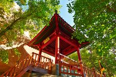 The Red Pavilion Of The Gallery Valley Of Zu Mountain Royalty Free Stock Images The Red Pavilion Of The Gallery Valley Of Zu Mountain Royalty Free Stock Images