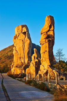 The Five People Ridge Boulders Sunset Autumn Royalty Free Stock Photography The Five People Ridge Boulders Sunset Autumn Royalty Free Stock Photography
