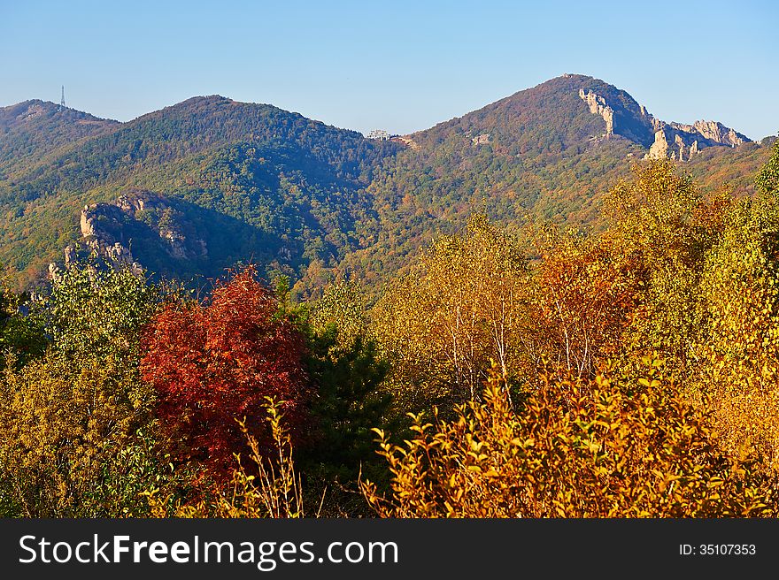 The photo taken in China's Hebei province qinhuangdao city,Zu mountain scenic spot.The time is October 3, 2013. The photo taken in China's Hebei province qinhuangdao city,Zu mountain scenic spot.The time is October 3, 2013.