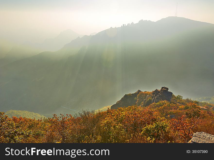 The photo taken in China's Hebei province qinhuangdao city,Zu mountain scenic spot.The time is October 3, 2013. The photo taken in China's Hebei province qinhuangdao city,Zu mountain scenic spot.The time is October 3, 2013.